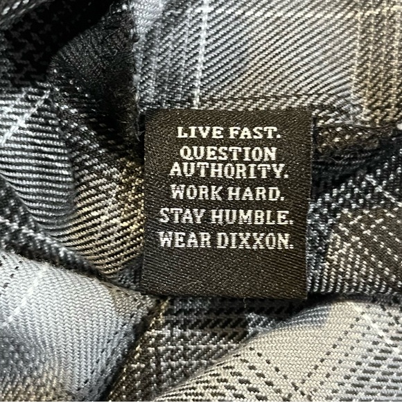 Dixxon Flannel The Boulevard Snap Pockets Gray Plaid Shirt woman’s  Size Medium - Picture 10 of 11